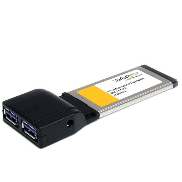 StarTech.com 2 Port ExpressCard SuperSpeed USB 3.0 Card Adapter with UASP - USB 3.0 Controller - USB 3.0 ExpressCard - USB 3.0 Adapter (ECUSB3S22) - USB adapter - ExpressCard - USB 3.0 x 2 - for P/N: HBS304A24A, S251BMU3FP, ST103008U2C, ST53004U1C, ST93007U2C, USB31000S2H, USB31000SA