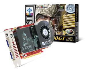 MSI NX8600GTTWINTURBO graphics card GeForce 8600 GT GDDR3