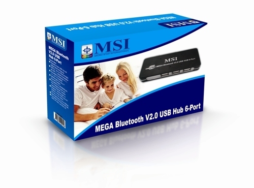MSI Mega HUB 6-Port USB 2.0 + Bluetooth, black 480 Mbit/s