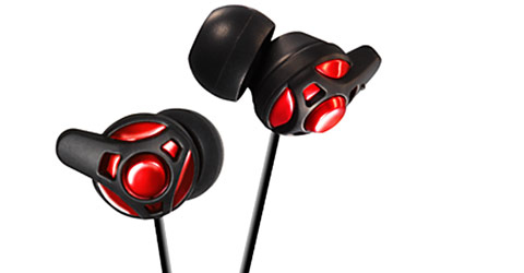 JVC HAFX40R headphones/headset Wired In-ear Music Black, Red image 1
