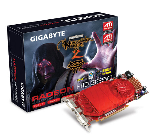 GIGABYTE Radeon HD 3850, 512MB, DDR3, 256-bit AMD GDDR3