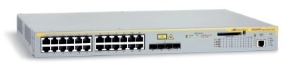 Allied Telesis 10/100/1000T x 24 ports w/ 4 combo SFP bays & optional stacking ports, EU power cord Managed L3