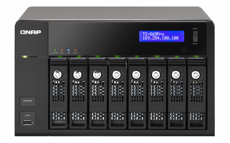QNAP TS-869 Pro 8x1TB Tower Intel Atom® 2 GB 8 TB Linux Black