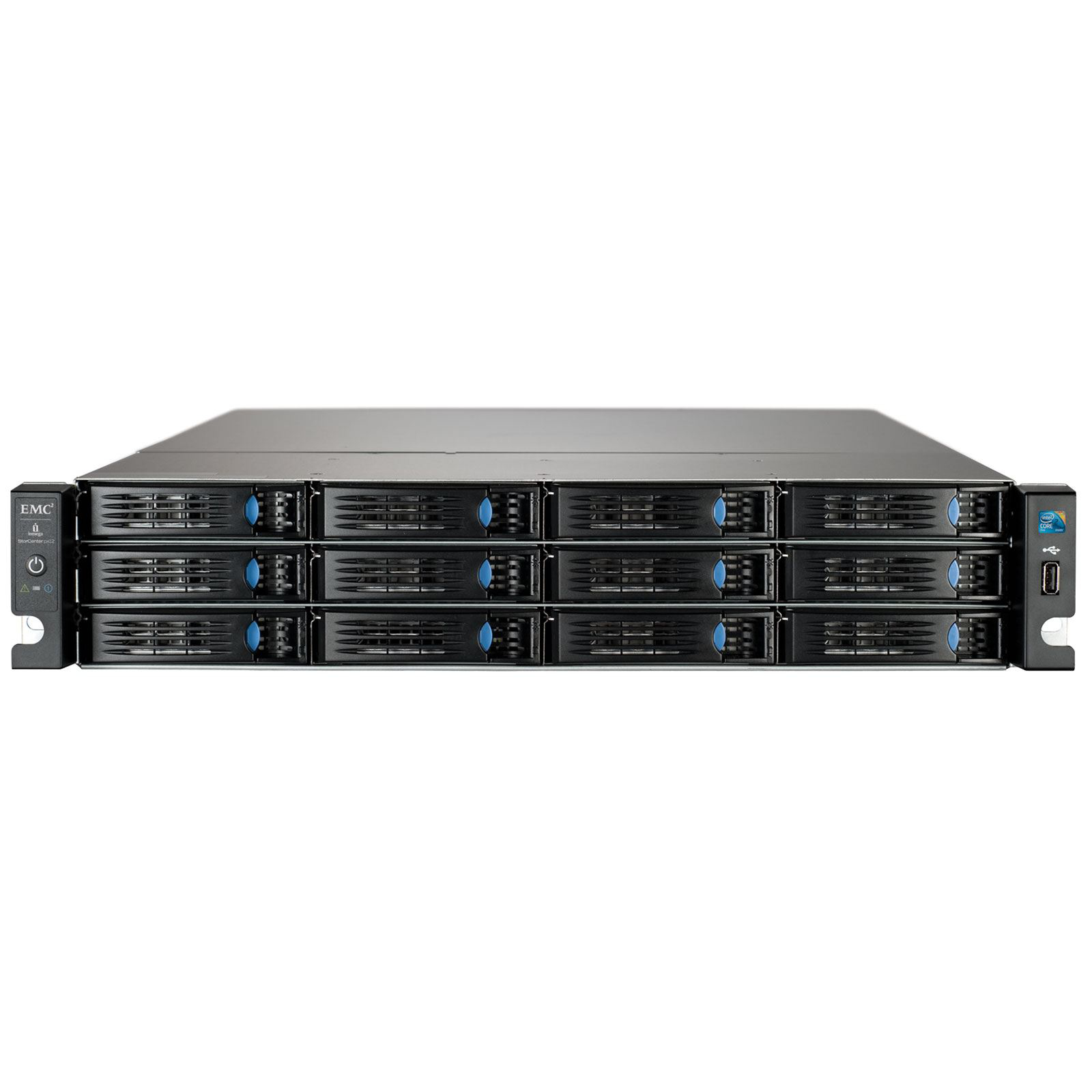Iomega StorCenter px12-350r / 24TB (12 x 2TB), Gigabit Ethernet Rack (2U) Intel® Core™2 Duo E8400 4 GB DDR2 Black