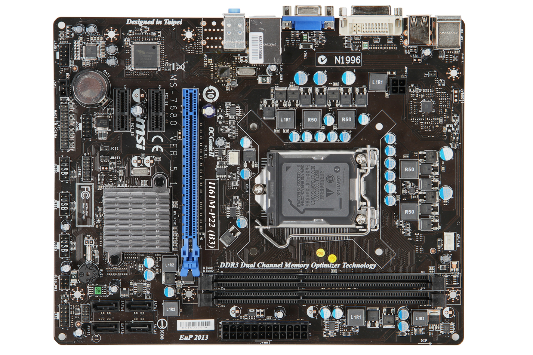 MSI H61M-P22 (B3) Intel® H61 LGA 1155 (Socket H2) micro ATX