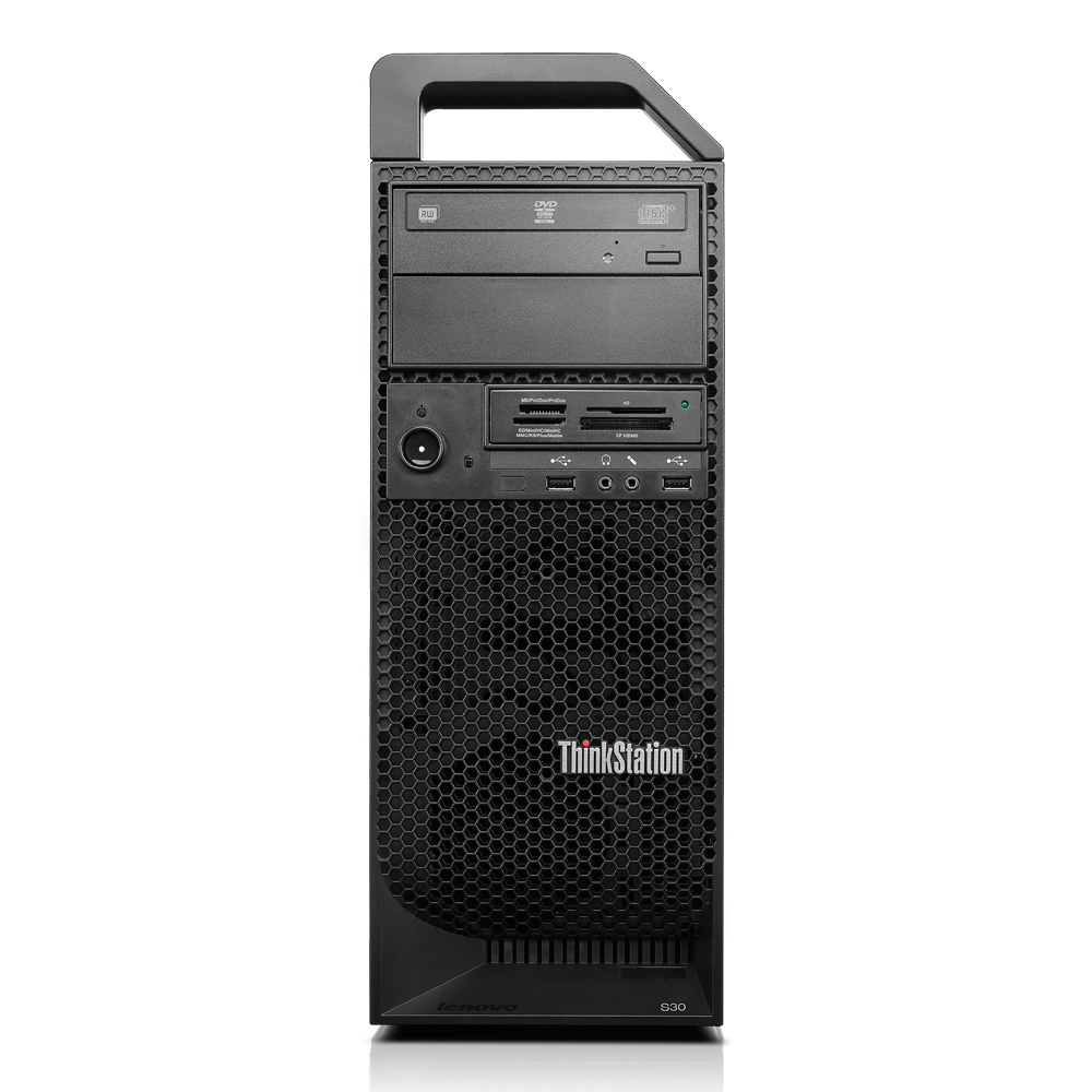 Lenovo ThinkStation S30 Intel® Xeon® E5 Family E5-1650 4 GB DDR3-SDRAM 1 TB HDD NVIDIA® Quadro® 4000 Windows 7 Professional Mini Tower Workstation Black