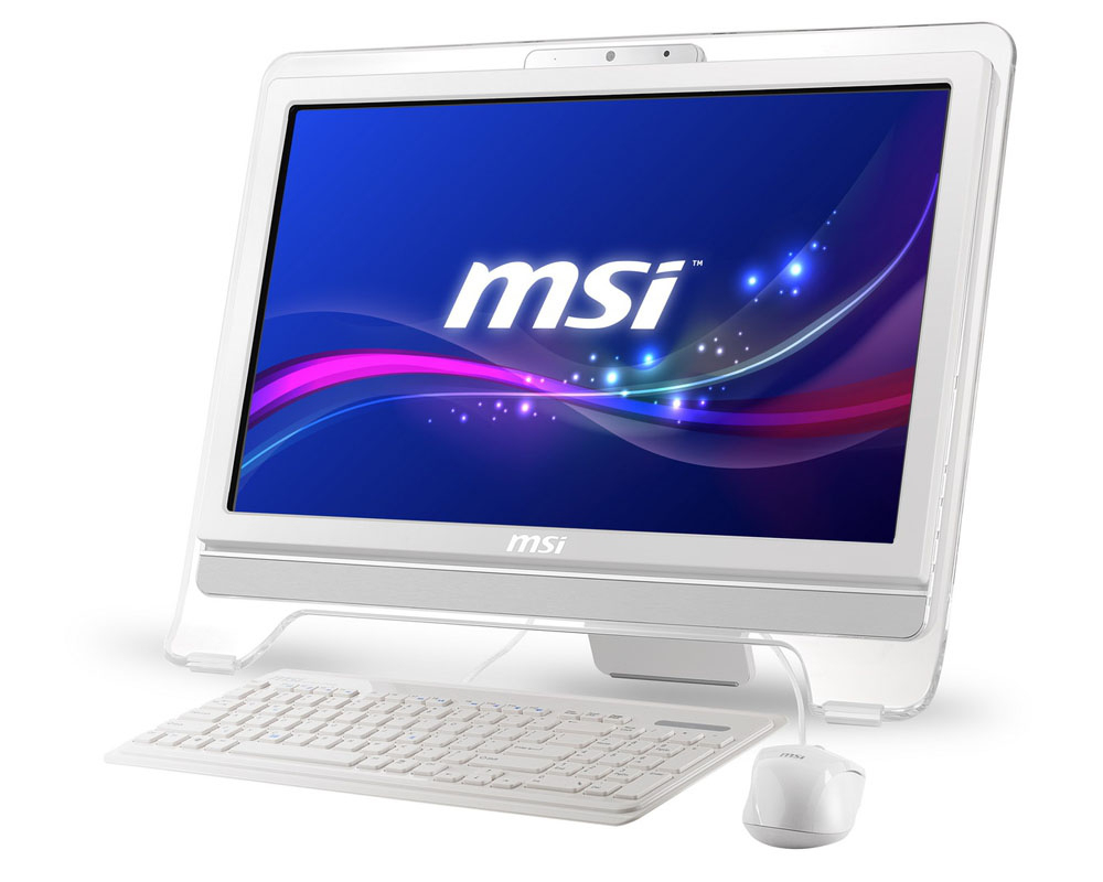 MSI Wind Top AE2071-EU-WG6304G50S7PM Intel Pentium G G630 50.8 cm (20″) 1600 x 900 pixels Touchscreen 4 GB DDR3-SDRAM 500 GB HDD Windows 7 Home Premium Wi-Fi 4 (802.11n) White image 1