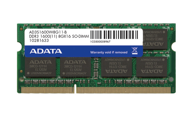 ADATA 8GB DDR3 - 1600 MHz memory module 4 GB 240-pin DIMM