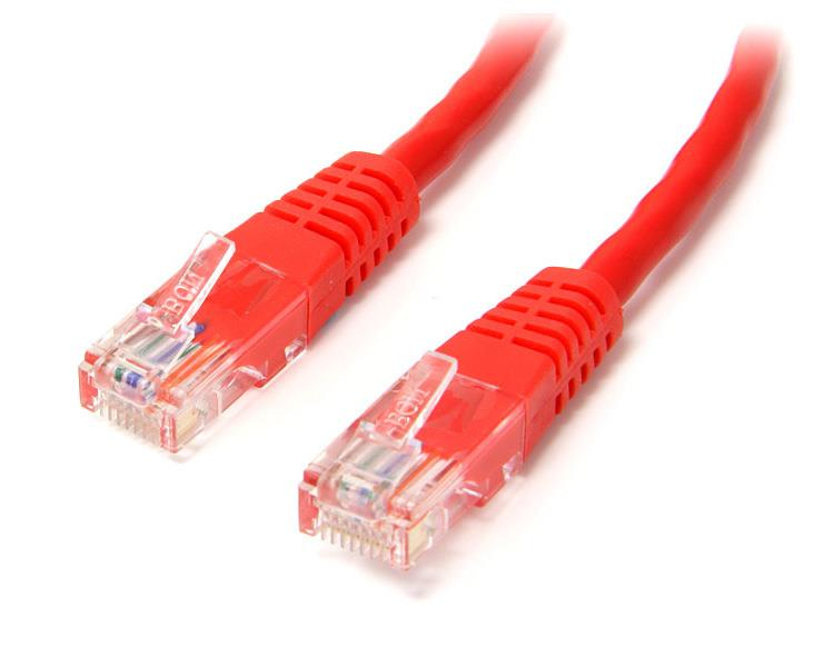StarTech.com 15m Cat5e Red Molded RJ45 UTP Cat 5e Patch Cable - 15 m Patch Cord