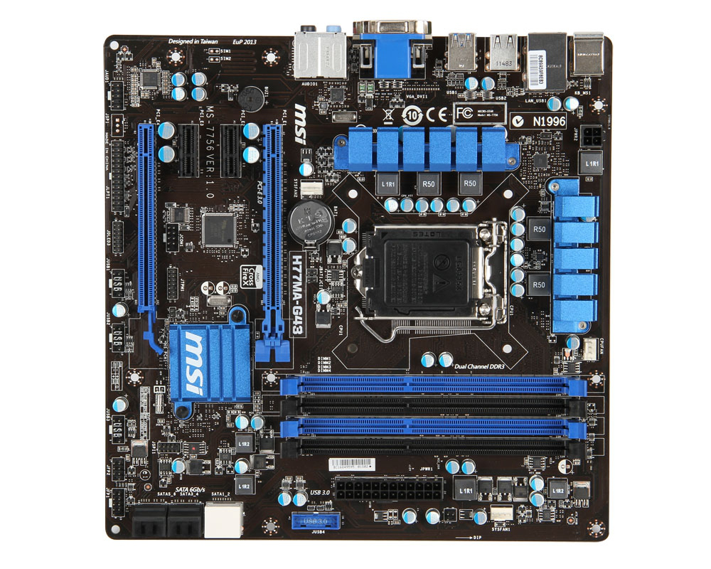 MSI H77MA-G43 Intel H77 LGA 1155 (Socket H2) micro ATX