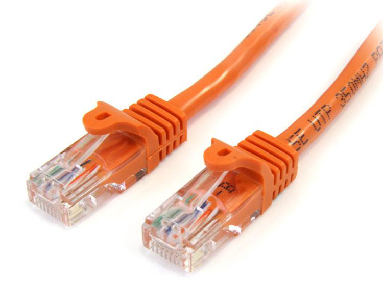 StarTech.com 15 m Cat5e Orange Snagless RJ45 UTP Cat 5e Patch Cable - 15m Patch Cord