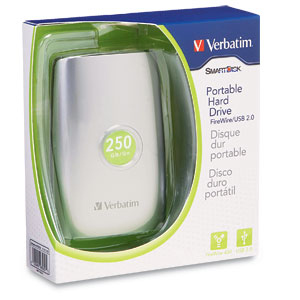 Verbatim 250GB FireWire/USB external hard drive 5400 RPM