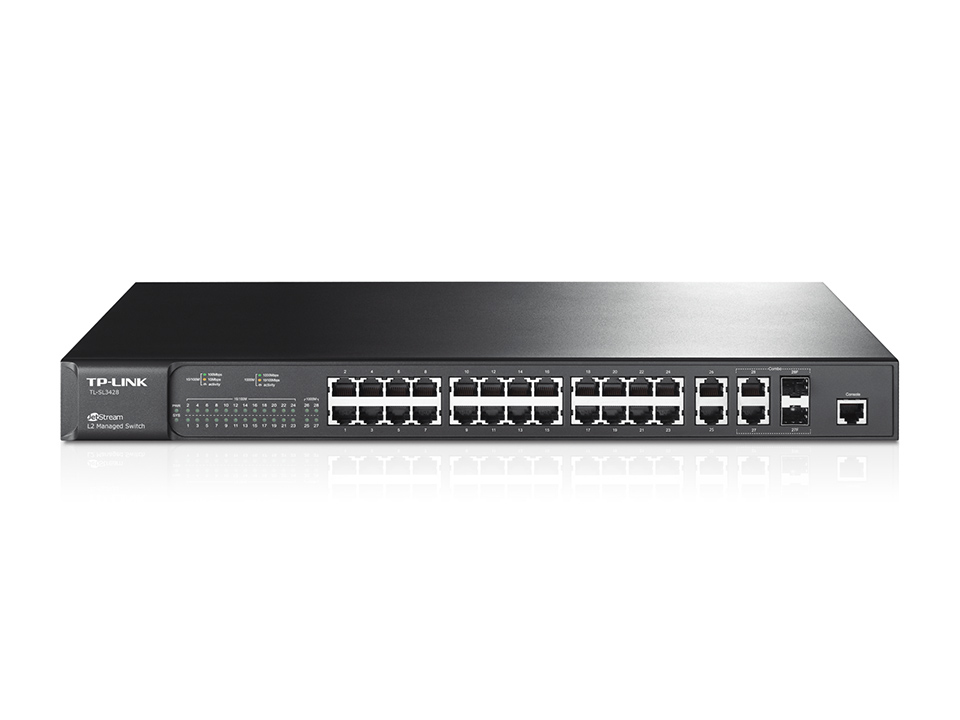 TP-Link TL-SL3428 Managed L2 Gigabit Ethernet (10/100/1000) 1U Black