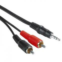 Hama Cavo 2 RCA M/Jack 3.5 mm M 2 metri nero sfuso (25 pzz.)