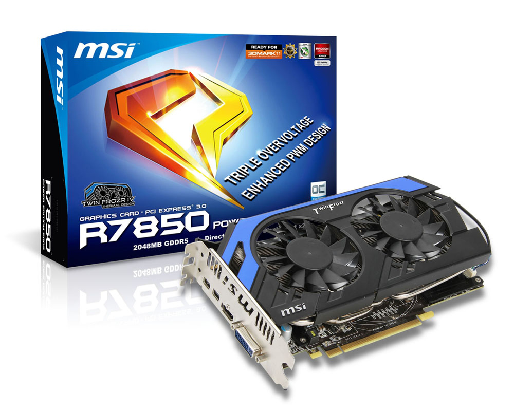 MSI R7850 PE 2GD5/OC graphics card AMD Radeon HD7850 2 GB GDDR5