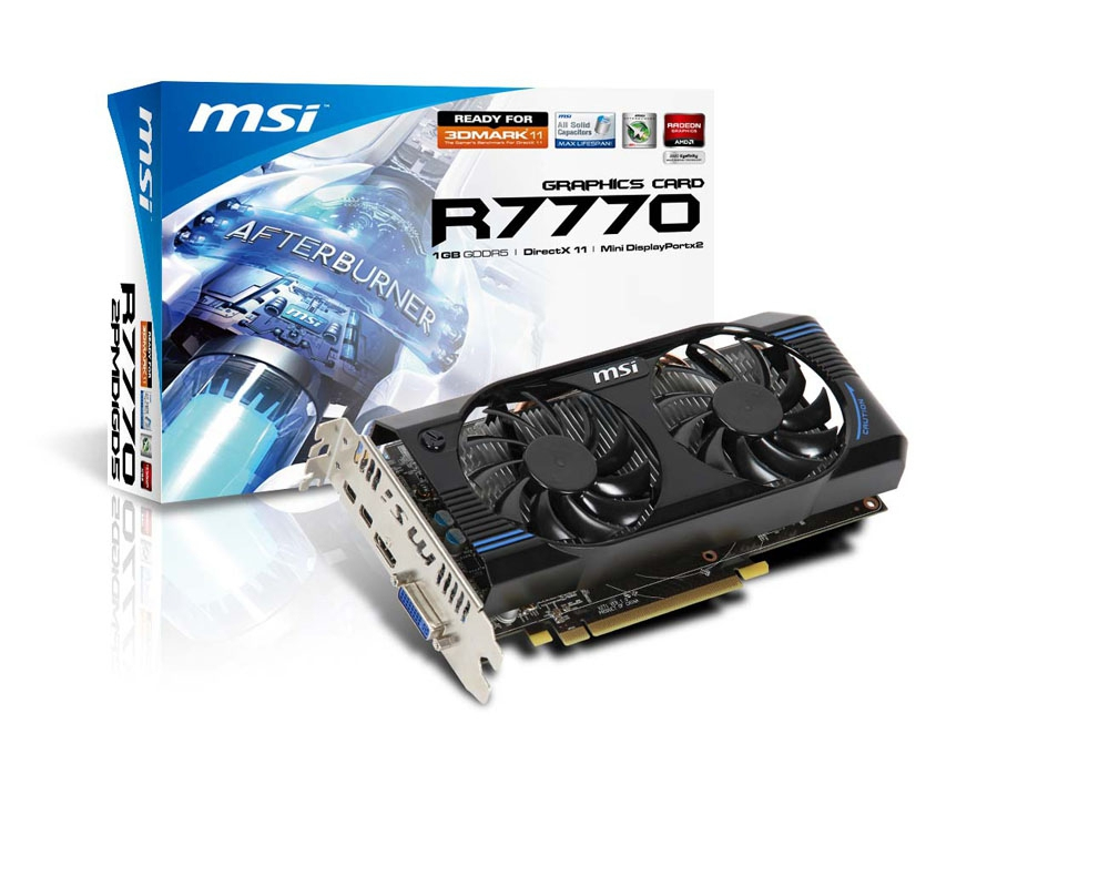 MSI R7770 2PMD1GD5/OC graphics card AMD Radeon HD7770 1 GB GDDR5