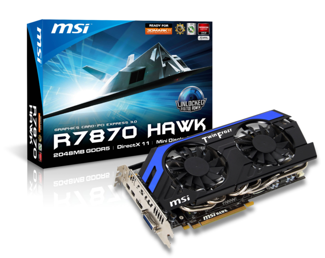 MSI R7870 HAWK graphics card AMD Radeon HD7870 2 GB GDDR5