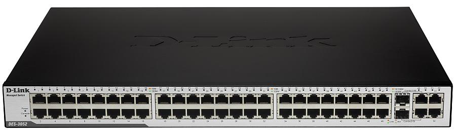 D-Link DES-3052 Managed L2 1U Black
