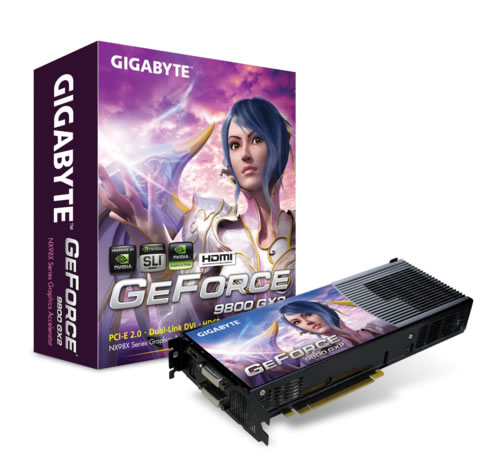 GIGABYTE GV-NX98X1GHI-B graphics card GeForce 9800 GX2 1 GB GDDR3