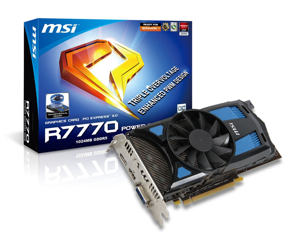 MSI R7770 PE 1GD5/OC graphics card AMD Radeon HD7770 1 GB GDDR5