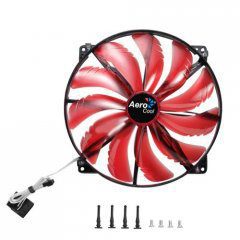 Aerocool Silent Master 200mm Computer case Fan 20 cm Black, Red image 1