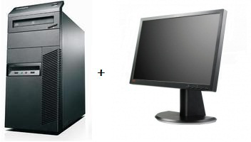 Lenovo ThinkCentre M81 + LT2452p Intel® Core™ i3 i3-2120 2 GB DDR3-SDRAM 320 GB AMD Radeon HD 5450 Windows 7 Professional Tower PC Black