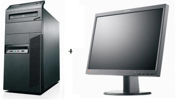 Lenovo ThinkCentre M81 + LT2252p Intel® Core™ i3 i3-2120 2 GB DDR3-SDRAM 320 GB AMD Radeon HD 5450 Windows 7 Professional Tower PC Black