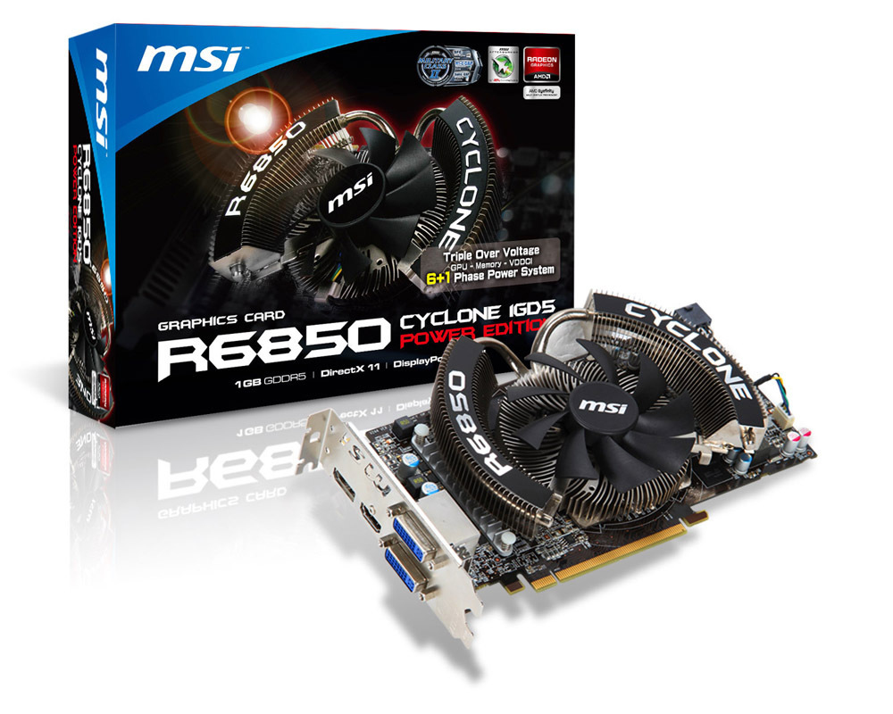 MSI R6850 CYCLONE PE graphics card AMD Radeon HD6850 1 GB GDDR5