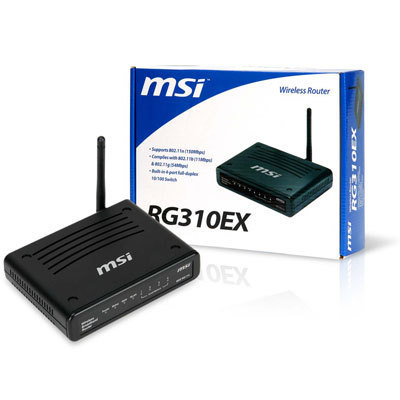 MSI RG310EX wireless router Fast Ethernet Black
