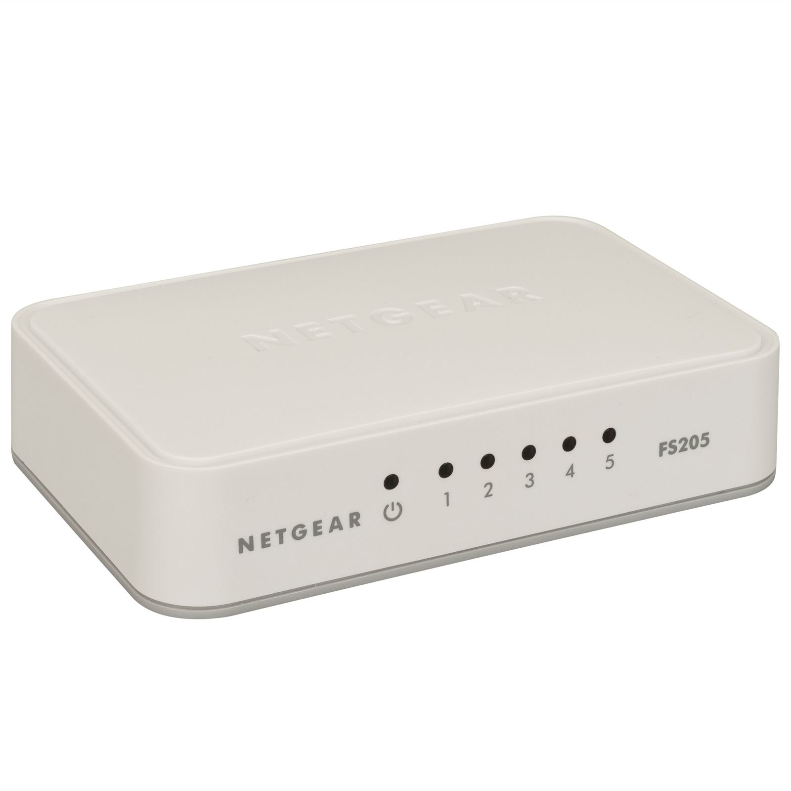 NETGEAR FS205 Unmanaged Fast Ethernet (10/100) Power over Ethernet (PoE) White