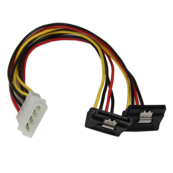 StarTech.com Cable SATA con Ángulo, 4-pin Molex Macho - 2x SATA 15-pin Hembra, 30cm,  PYO2LP4LSATR