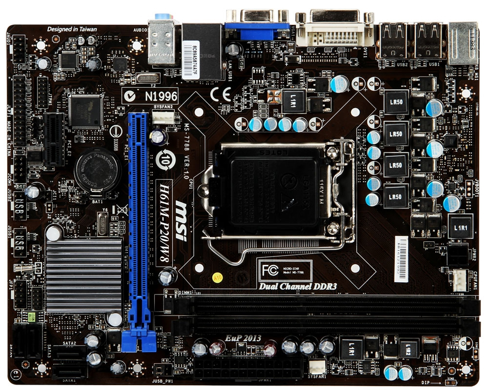 MSI H61M-P20/W8 motherboard Intel® H61 LGA 1155 (Socket H2) micro ATX