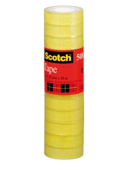 Cinta scotch 3m 508 en bolsa 0.012x10m paquete c/8