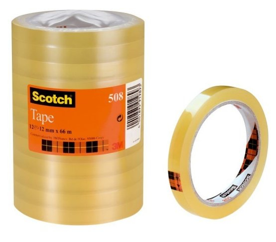 Cinta scotch 3m 508 12mmx6mm económica en bolsa c/8