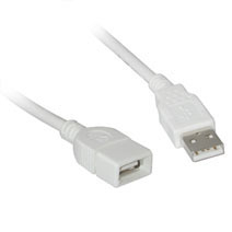 C2G USB A Male to A Female Extension Cable 2m USB-kablar Vit