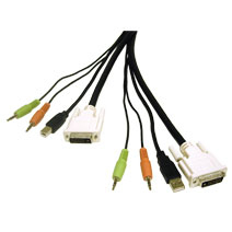 10FT DVIANDTRADE; DUAL LINK + USB 2.0 KVM CABLE WITH SPEAKER AND MIC