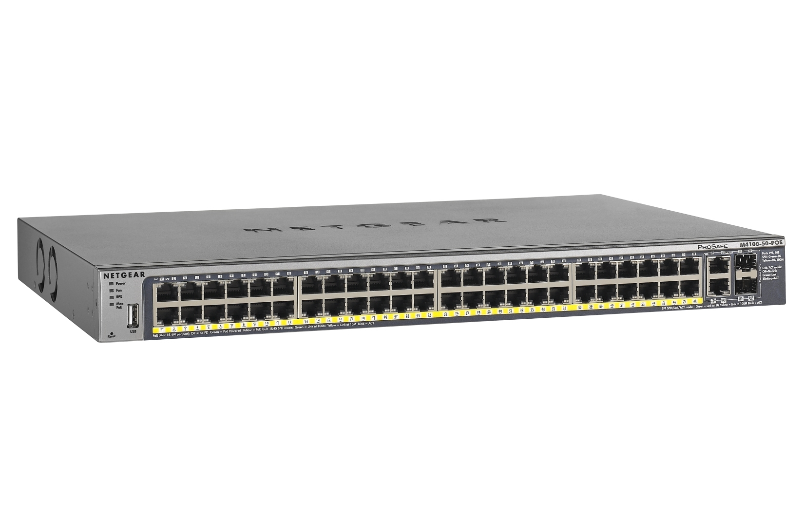NETGEAR M4100-50-POE Managed L2+ Power over Ethernet (PoE) Black