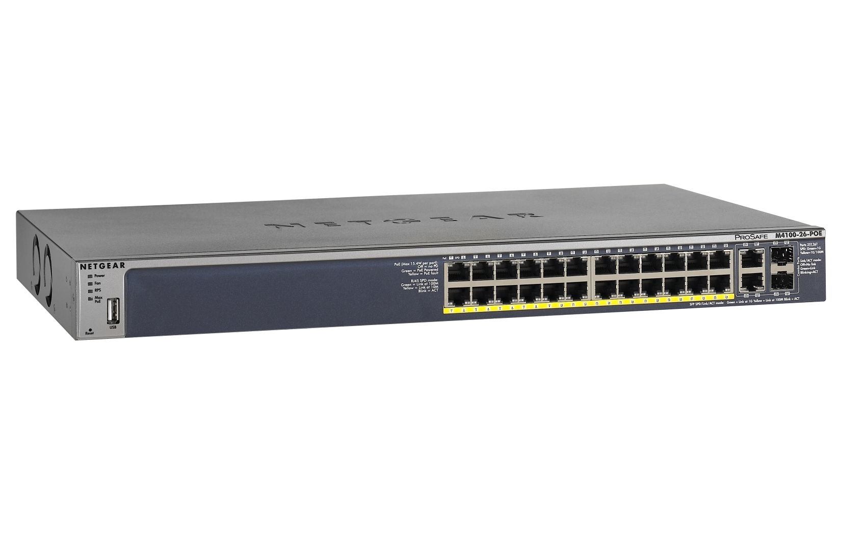 NETGEAR M4100-26-POE Managed L2+ Power over Ethernet (PoE) Black