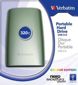 Verbatim 2.5'' Portable HDD USB 2.0 320GB, Green external hard drive 5400 RPM 2.5" Black