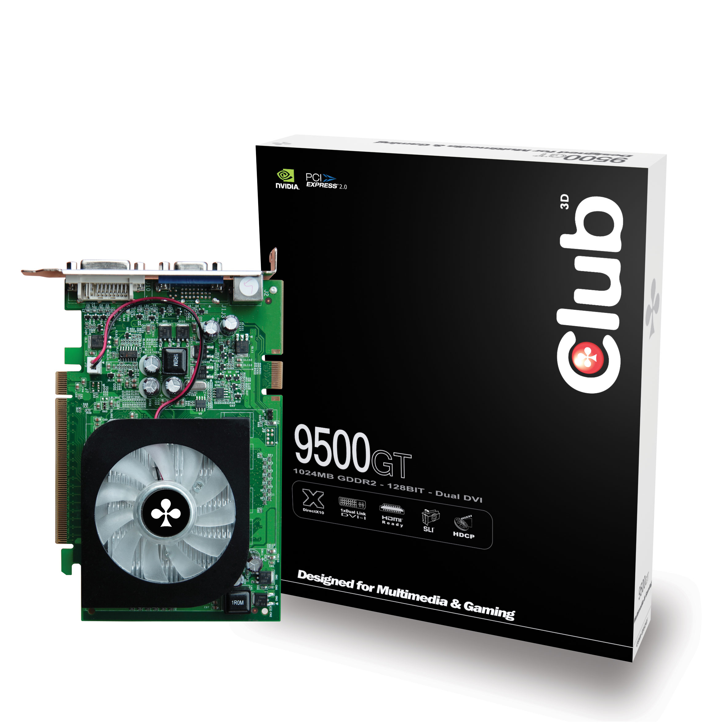 Данные продукта CLUB3D 9500GT 1024MB GDDR2 GeForce 9500 GT 1 GB Видеокарты  (CGNX-G9524Y)