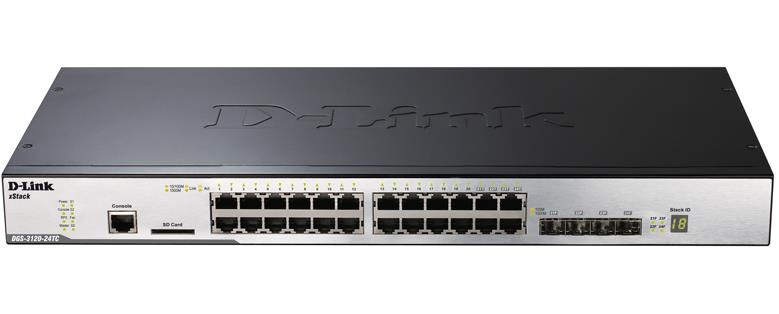 D-Link DGS-3120-24TC Managed L2 Gigabit Ethernet (10/100/1000) Black, Metallic
