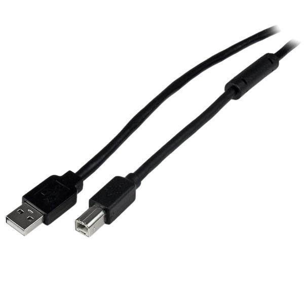 StarTech.com 20m / 65 ft Active USB 2.0 A to B Cable - Long 20 m USB Cable - 20m USB Printer Cable - 1x USB A (M), 1x USB B (M) - Black (USB2HAB65AC) - USB cable - USB Type B (M) to USB (M) - USB 2.0 - 20 m - black - for P/N: ICUSB232D