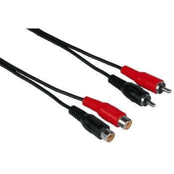 Hama Extension Cable 2 RCA (phono) Plugs - 2 RCA (phono) Jacks, 10 m cavo audio 2 x RCA Nero