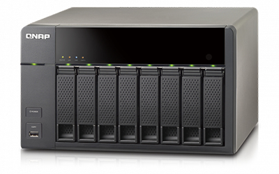 QNAP Bundle TS-869L NAS-Case Gigabit 2xRJ45 2,13GHz 8-Bay for SATA3G H Tower Intel Atom® 1 GB DDR3 32 TB HDD Linux Black