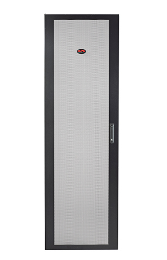APC NetShelter SV Perforated Flat Door - Rack door - black - 42U - for P/N: NBPD0160A, NBWL0355A, SMX2KR2UX145, SMX3KR2UNCX145, SRT1000RMXLI, SRT1000RMXLI-NC
