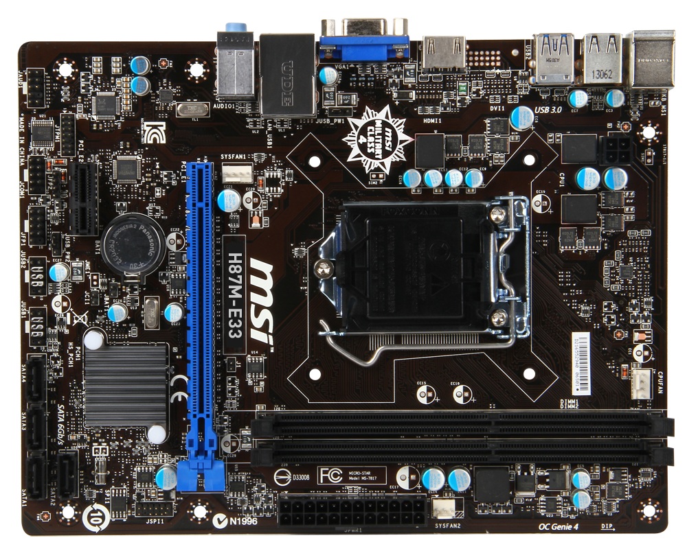 MSI H87M-E33 Intel® H87 LGA 1150 (Socket H3) micro ATX