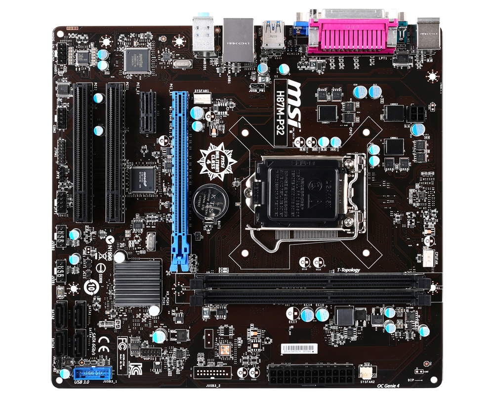 MSI H87M-P32 Intel® H87 LGA 1150 (Socket H3) micro ATX