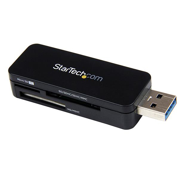 Lector USB 3.0 Super Speed Compacto de Tarjetas de Memoria Flash SD MicroSD MS para PC Mac StarTech.com FCREADMICRO3
