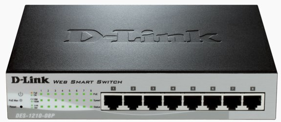 D-Link DES-1210-08P Unmanaged L2 Fast Ethernet (10/100) Power over Ethernet (PoE) Black, Silver