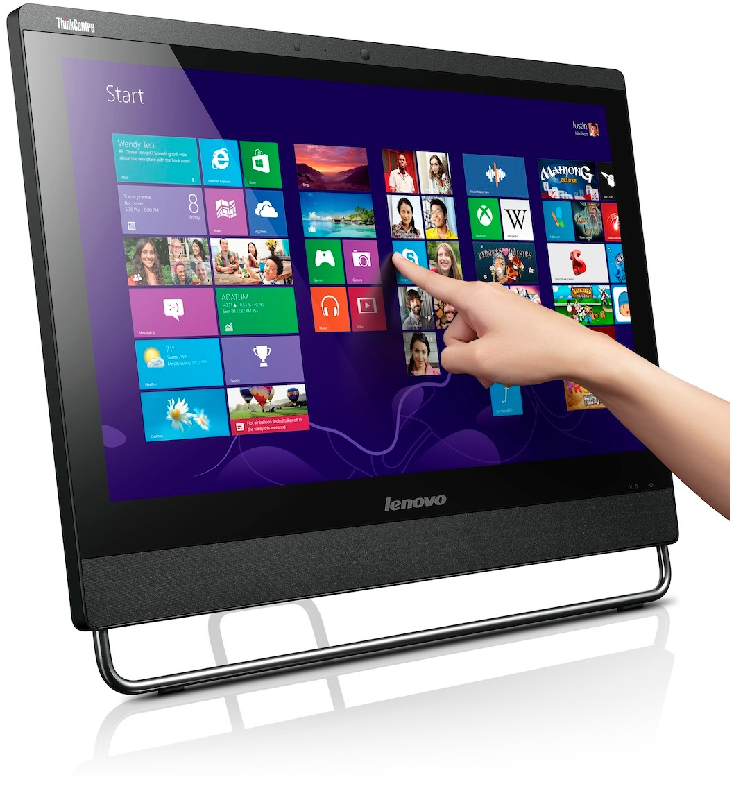 Lenovo ThinkCentre M93z Intel® Core™ i7 i7-4770S 58.4 cm (23") 1920 x 1080 pixels Touchscreen All-in-One PC 8 GB DDR3-SDRAM 500 GB Hybrid-HDD Windows 8 Pro Black